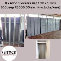 A19 - 8 x 4 door Lockers size 1.9h x 1.2w x 300deep R3000.00 each no locks, keys